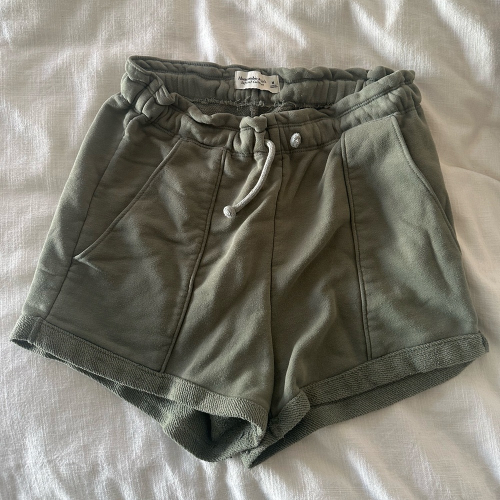 Abercrombie & Fitch Sage Green Soft Shorts